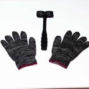 New Hammer Mallet & One Size Unisex Plum Trim Sweater Gloves